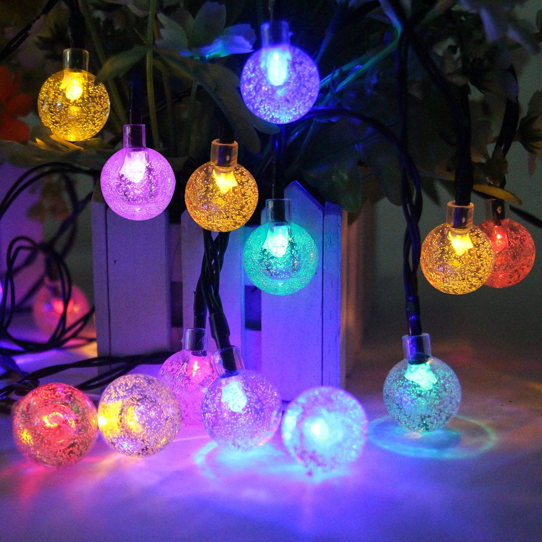 Cottone 256'' Outdoor Solar Powered Lights Decorations 30-Bulb Globe Integrated LED String Lights for Christmas Decor